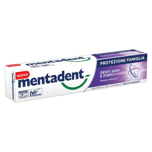MENTADENT DENTIFRICIO 75ML PROTEZIONE FAMIGLIA DENTI SANI E FORTI FLUORO E MINERALI