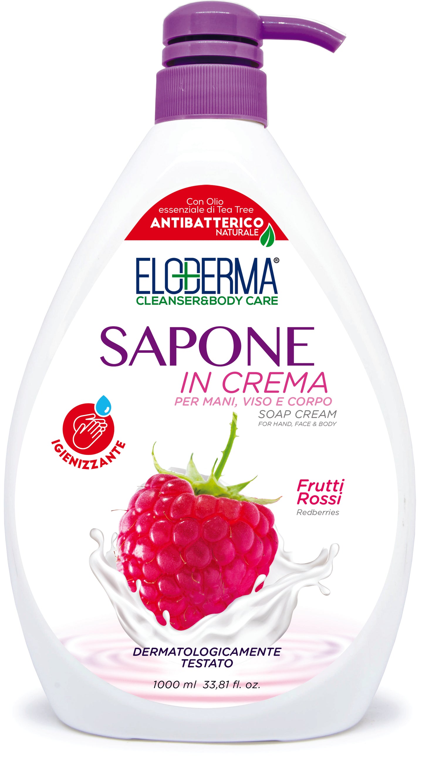 ELODERMA SAPONE IN CREMA 1L FRUTTI ROSSI