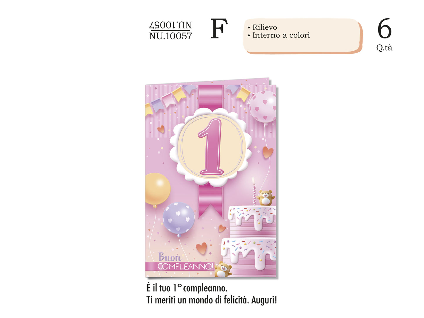 CROMO NB BIGLIETTO NUMERO 1 ROSA NU.10057