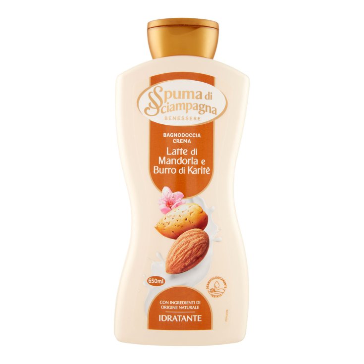 SPUMA DI SCIAMPAGNA BAGNODOCCIA CREMA 650ML IDRATANTE LATTE DI MANDORLA E BURRO DI KARITE'