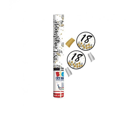 BIG PARTY POPPER 30CM 18 COMPLEANNO PRESTIGE