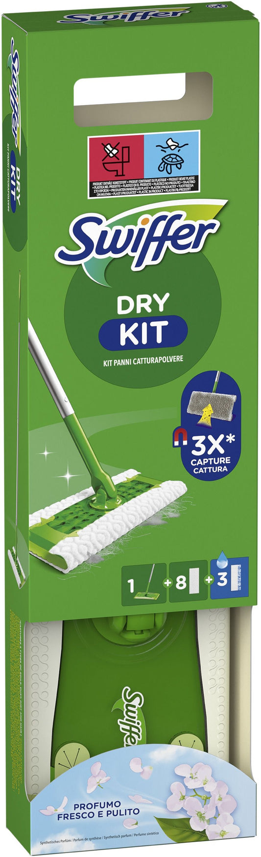 SWIFFER DRY+WET KIT 8 DRY + 3 WET PROFUMO FRESCO E PULITO