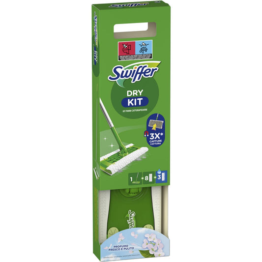 SWIFFER DRY+WET KIT 8 DRY + 3 WET PROFUMO FRESCO E PULITO