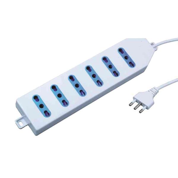 CFG LUCEQUADRA MULTIPRESA 10/16A SEMPLICE 6 POSIZIONI BIANCO