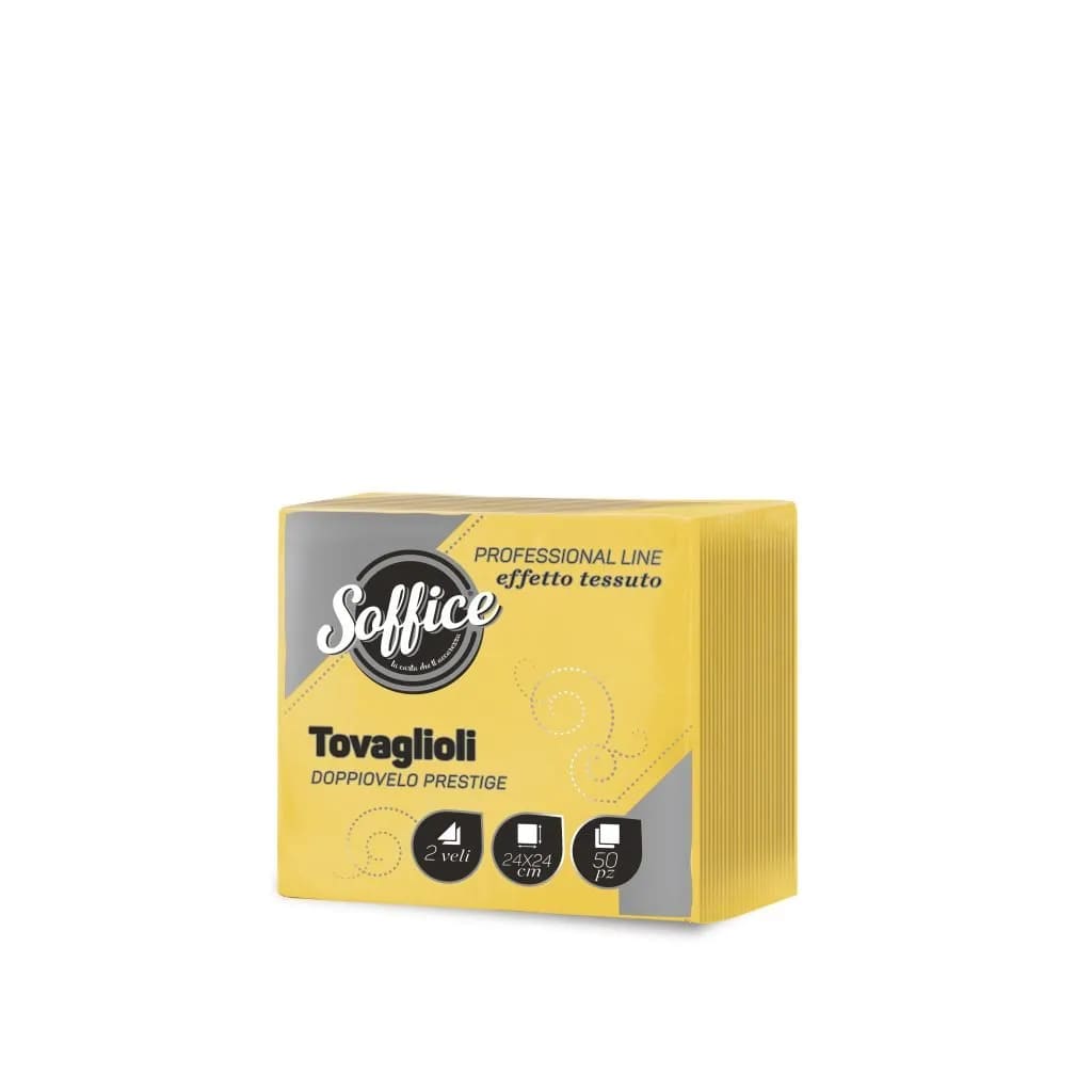SOFFICE 50 TOVAGLIOLI DOPPIOVELO PRESTIGE 24X24 GIALLO MAIS