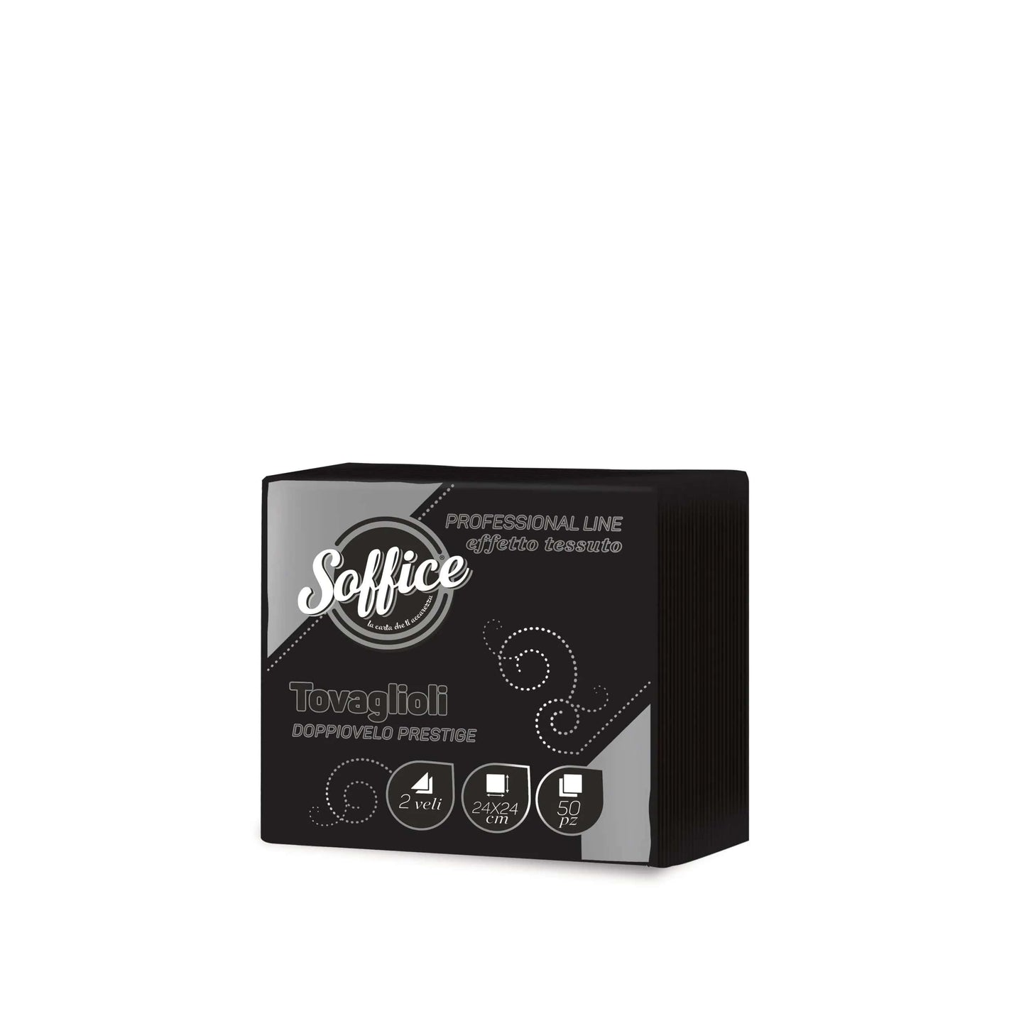 SOFFICE 50 TOVAGLIOLI DOPPIOVELO PRESTIGE 24X24 NERO