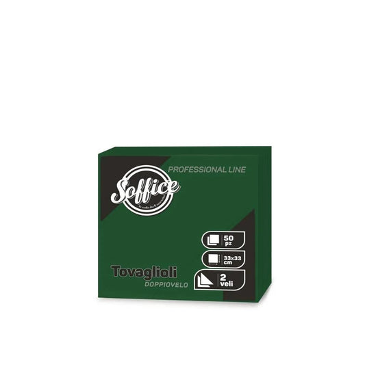SOFFICE 50 TOVAGLIOLI DOPPIOVELO 33X33 VERDE FORESTA
