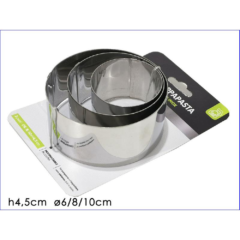 GENERAL TRADE SET 3PZ COPPAPASTA TONDE ACCIAIO CM.6/8/10