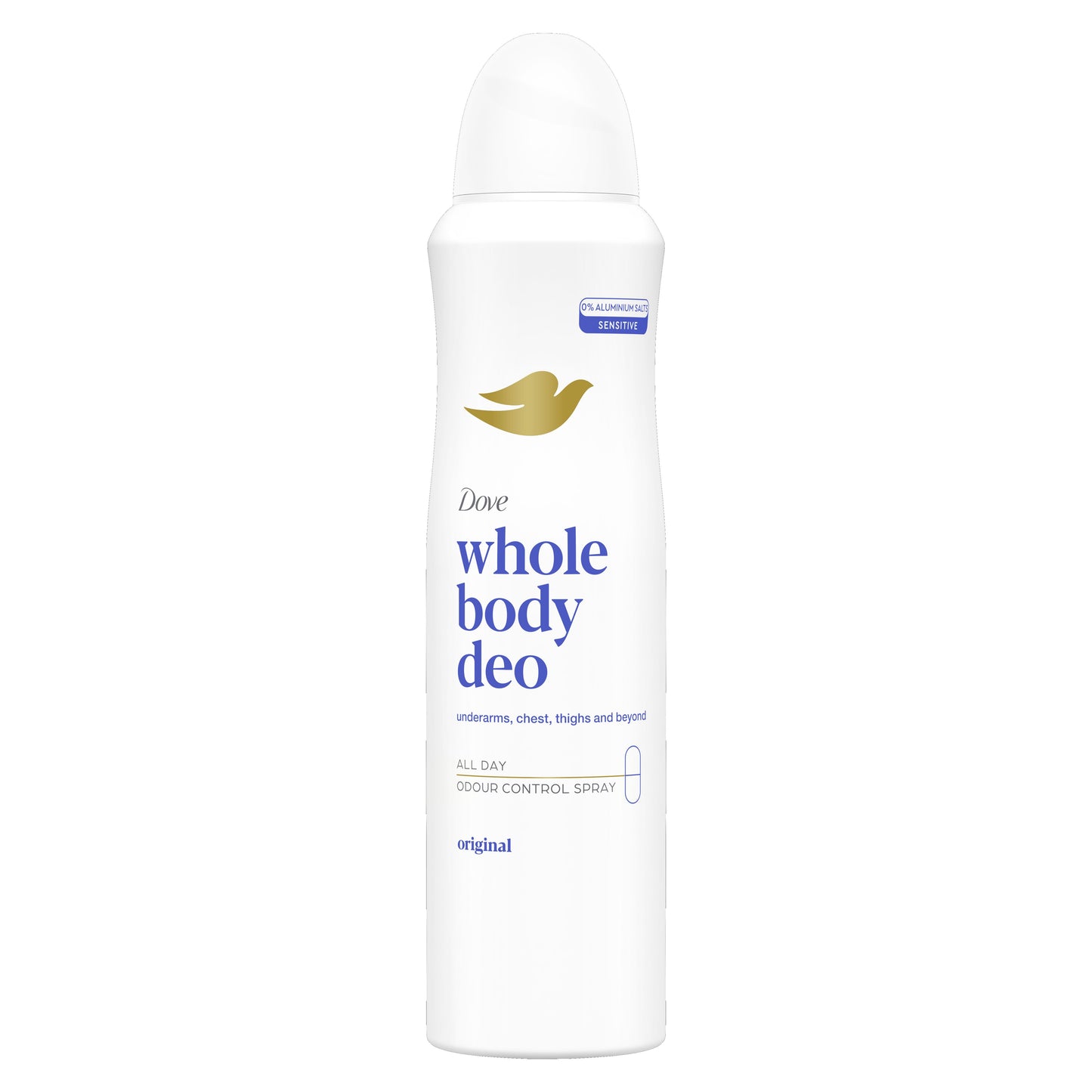DOVE WHOLE BODY DEO SPRAY 150ML ORIGINAL ALL DAY ODOUR CONTROL