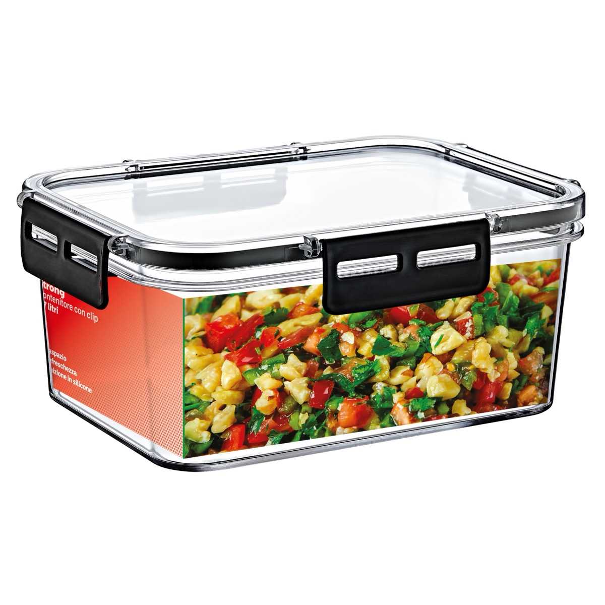 KASAVIVA STRONG CONTENITORE RETTANGOLARE CON CLIP 1,7L