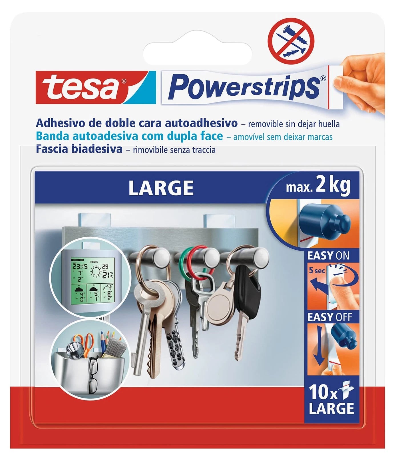 TESA POWERSTRIPS FASCIA BIADESIVA LARGE CM.2X5 10PZ