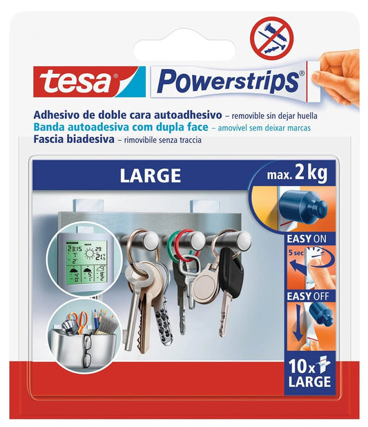 TESA POWERSTRIPS FASCIA BIADESIVA LARGE CM.2X5 10PZ