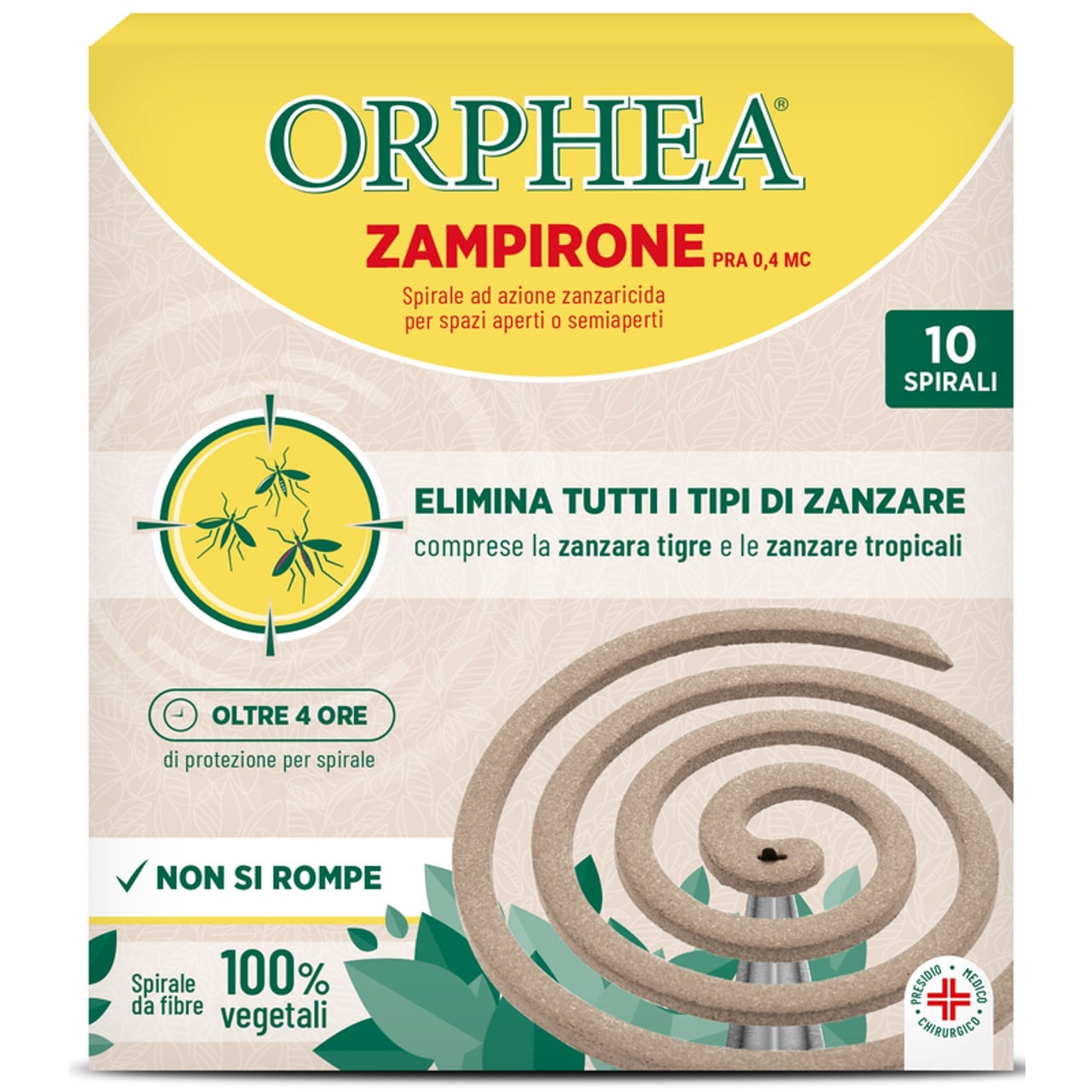 ORPHEA ZAMPIRONE SPIRALE AD AZIONE ZANZARICIDA 10PZ