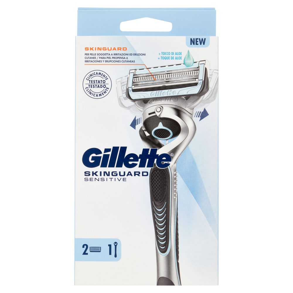 GILLETTE SKINGUARD SENSITIVE RASOIO FLEXBALL + 2 RICARICHE