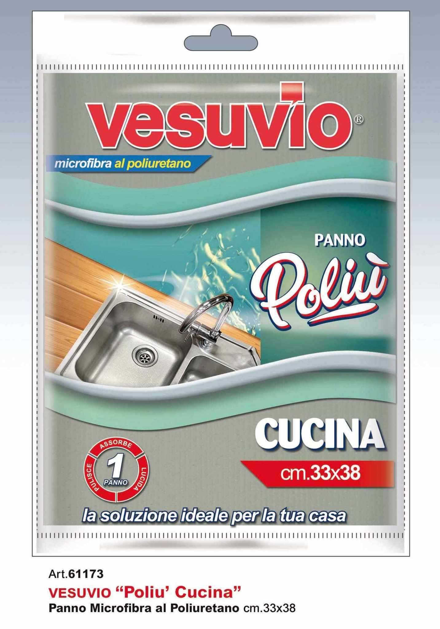 VESUVIO POLIU' CUCINA PANNO MICROFIBRA AL POLIURETANO CM.33X38