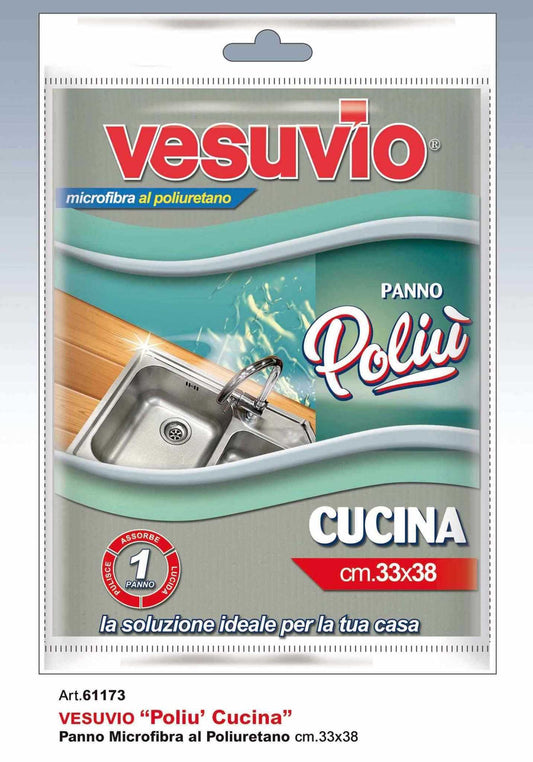 VESUVIO POLIU' CUCINA PANNO MICROFIBRA AL POLIURETANO CM.33X38