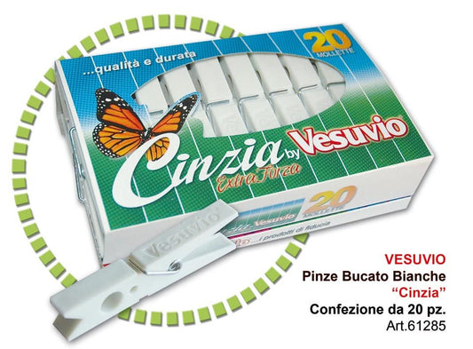 VESUVIO PINZE BUCATO BIANCHE CINZIA EXTRA FORZA 20PZ ART.61285