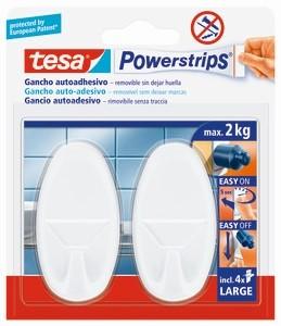 TESA POWERSTRIPS GANCIO AUTOADESIVO GRANDE 2PZ BIANCO