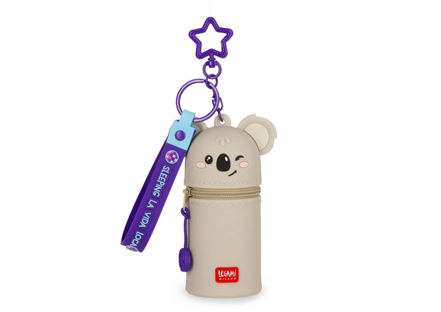 LEGAMI MILANO PORTAMONETE CON PORTACHIAVI MINI KAWAII KOALA "SLEEPING LA VIDA LOCA"