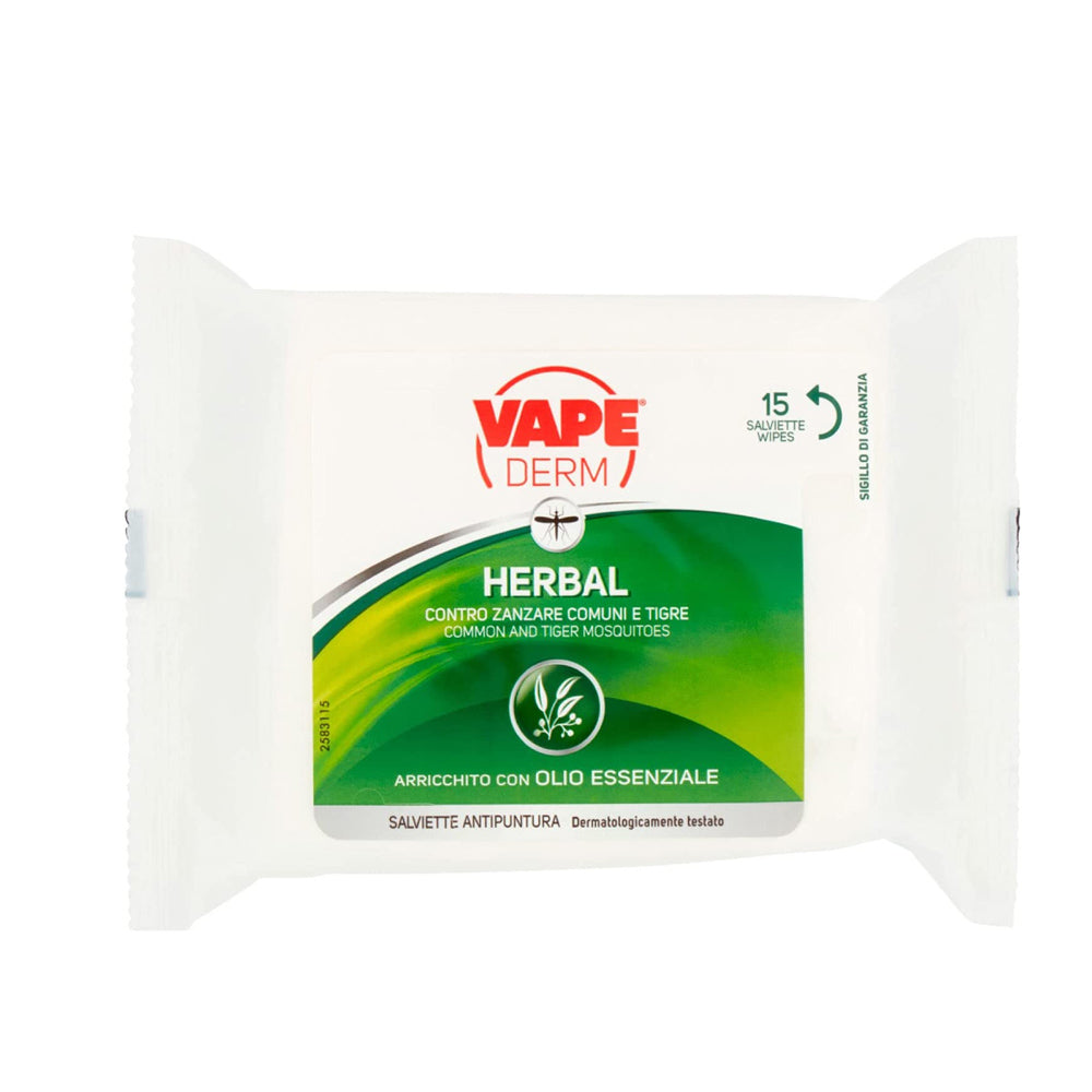 VAPE DERM HERBAL SALVIETTE ANTIPUNTURA 15PZ