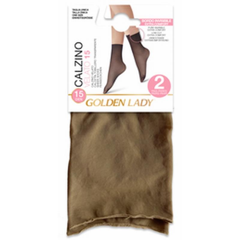 GOLDEN LADY CALZINO VELATO 15 15DEN TG.UNICA TAGLIO AL VIVO 2 PAIA BEIGE/NATUREL