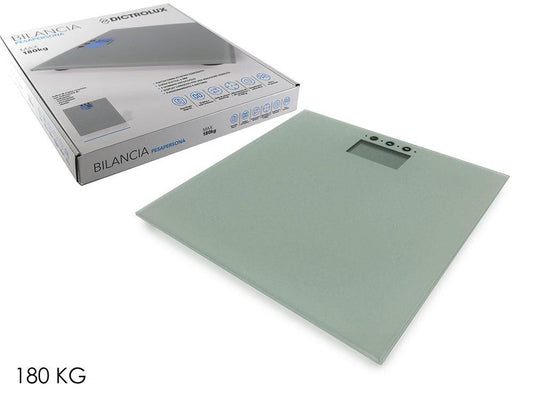 DICTROLUX BILANCIA PESAPERSONA DIGITALE KG.180 PIATTAFORMA IN VETRO TEMPERATO GRIGIO
