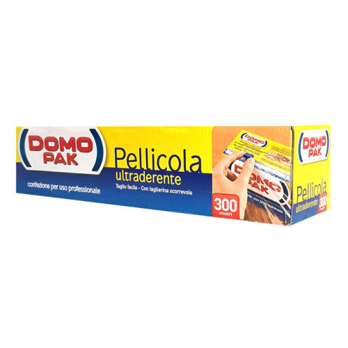 DOMOPAK PELLICOLA ULTRADERENTE 300M TAGLIA FACILE CON TAGLIERINA SCORREVOLE