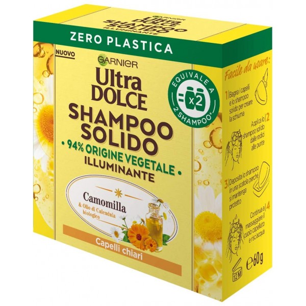 GARNIER ULTRA DOLCE SHAMPOO SOLIDO 60GR ILLUMINANTE CAMOMILLA