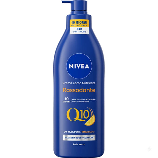 NIVEA CREMA CORPO NUTRIENTE RASSODANTE Q10 400ML Q10 99,5% PURO + VITAMINA C PELLE SECCA