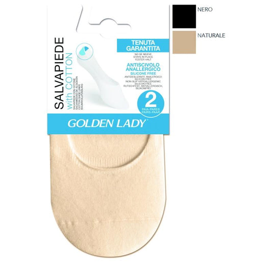 GOLDEN LADY SALVAPIEDE COTTON 2 PAIA S/M 35-38 NERO