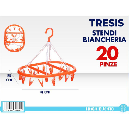 TRESIS STENDIBIANCHERIA OVALE 20 PINZE CM.28X41