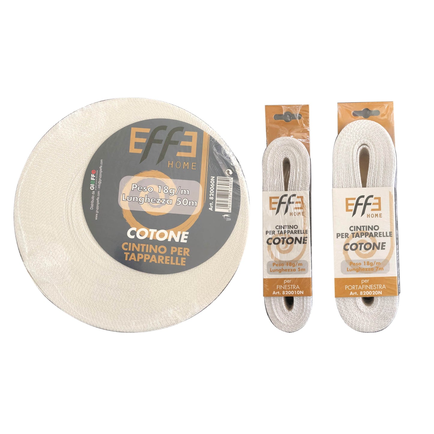 EFFE CINTINO TAPPARELLE COTONE PER FINESTRA 5M AVANA/GRIGIO