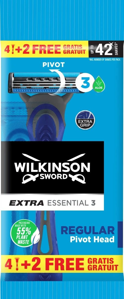WILKINSON RASOIO EXTRA ESSENTIAL 3 REGULAR PIVOT HEAD 4+2PZ