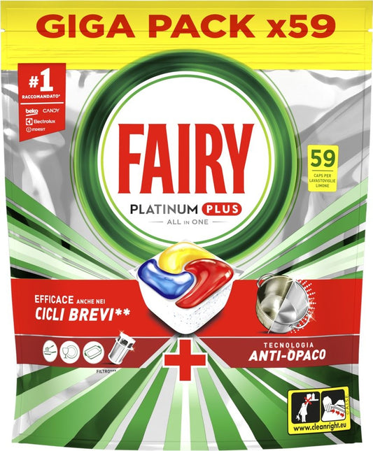 FAIRY PLATINUM PLUS ALL IN ONE LIMONE X59 CAPS GIGA PACK