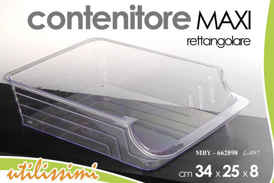 GICOS CONTENITORE MAXI RETTANGOLARE IN PLASTICA CM.34X25X8 TRASPARENTE