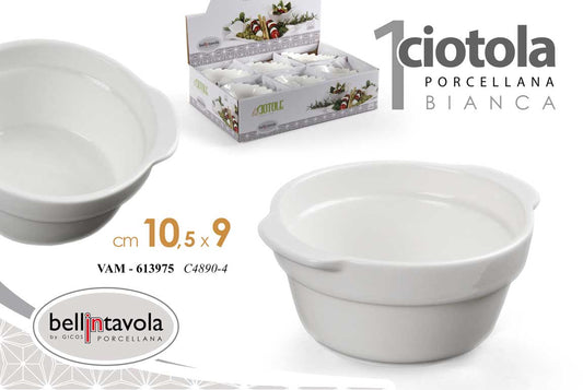 GICOS CIOTOLA PORCELLANA BIANCA CM.10,5X9
