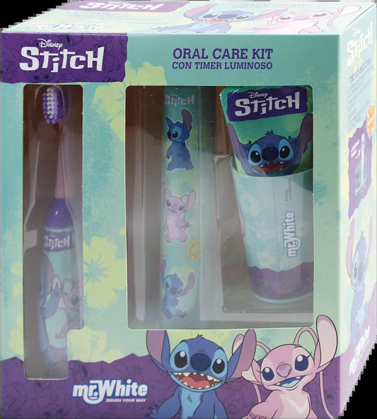 MR. WHITE ORAL CARE KIT CON TIMER LUMINOSO SPAZZOLINO ELETTRICO STICH