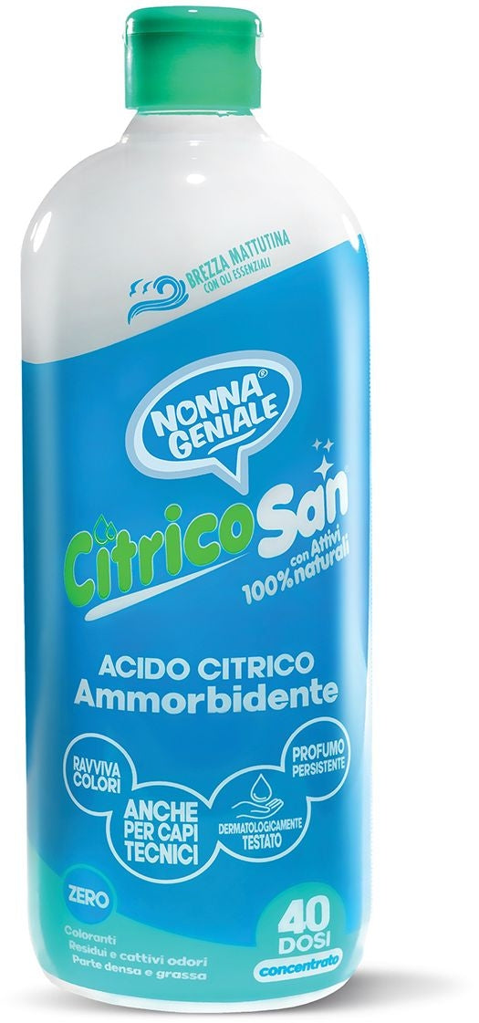 NONNA GENIALE CITRICO SAN ACIDO CITRICO AMMORBIDENTE 960G 40 DOSI CONCENTRATO BREZZA MATTUTINA CON OLI ESSENZIALE