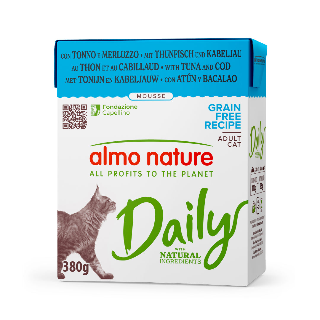 ALMO NATURE DAILY GATTO MOUSSE 380G TONNO E MERLUZZO