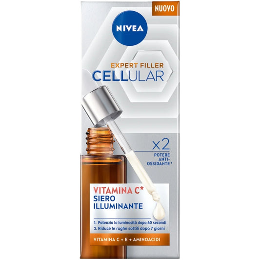 NIVEA EXPERT FILLER CELLULAR VITAMINA C* SIERO ILLUMINANTE 30ML VITAMINA C + E + AMINOACIDI