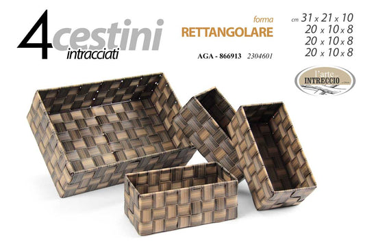 GICOS CESTINO INTRECCIATO FORMA RETTANGOLARE CM.20X10X8
