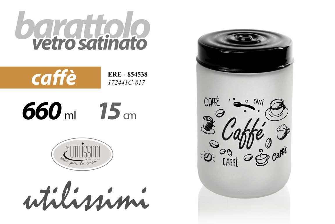 GICOS BARATTOLO VETRO SATINATO 660ML CAFFE' 15CM ERE-854538