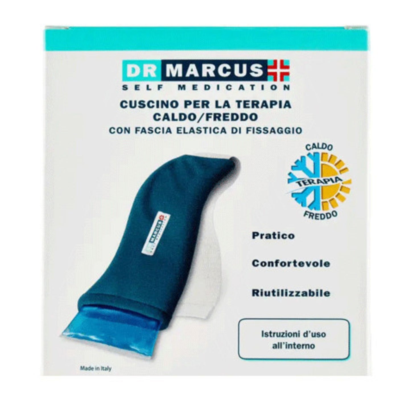 DR MARCUS CUSCINO PER LA TERAPIA CALDO/FREDDO CON FASCIA ELASTICA DI FISSAGGIO