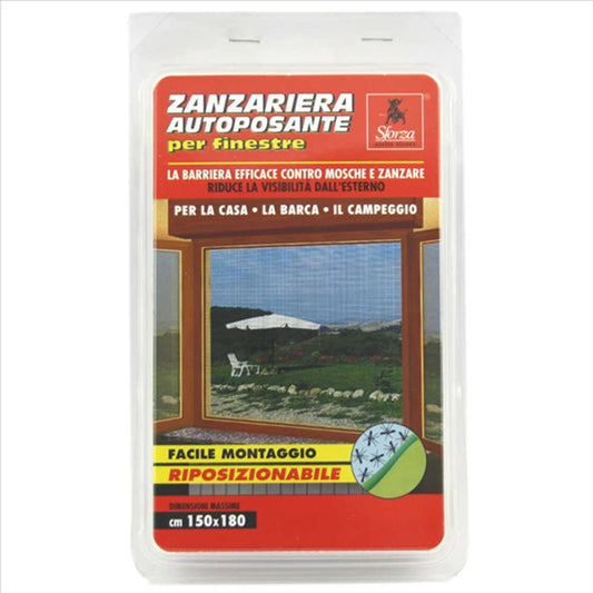 SARATOGA ZANZARIERA AUTOPOSANTE FINESTRE 150X180 NERO