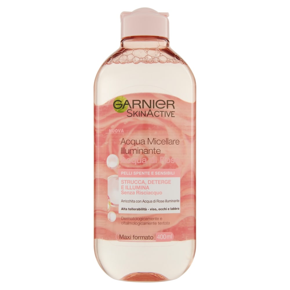 GARNIER ACQUA MICELLARE 400ML ILLUMINANTE ACQUA DI ROSE PELLI SPENTE E SENSIBILI
