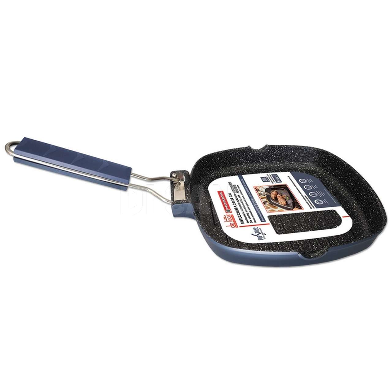 DE LUCA PROFESSIONAL BISTECCHIERA 1 MANICO CM.24X24 INDUZIONE