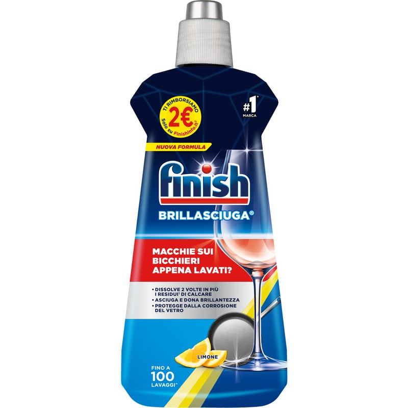 FINISH BRILLASCIUGA 100 LAVAGGI 500ML LIMONE
