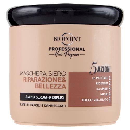 BIOPOINT MASCHERA SIERO 400ML RIPARAZIONE & BELLEZZA AMINO SERUM+KERPLEX CAPELLI FRAGILI E DANNEGGIATI