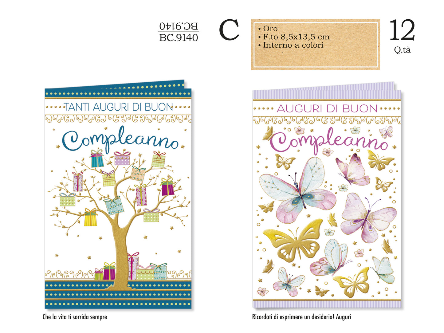 CROMO NB MINI BIGLIETTO COMPLEANNO 8,5X13,5 BC.9140