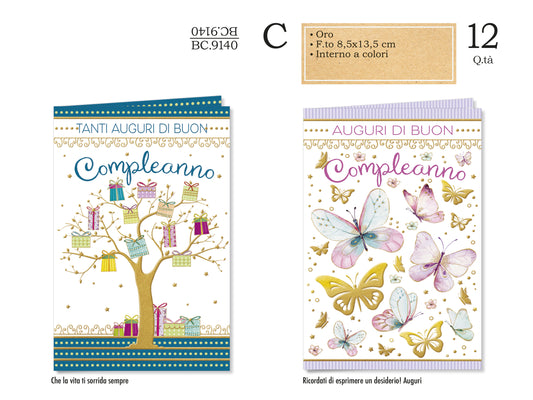 CROMO NB MINI BIGLIETTO COMPLEANNO 8,5X13,5 BC.9140